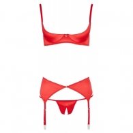 Passionate Red Shelf Bra Set