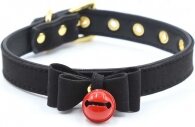 Fetish Addict Collar with Bow Rattle 44cm Black / Red 44cm