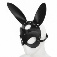 Black Leather Bunny Mask O/S