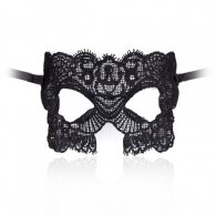 Black Embroidered Eye Mask