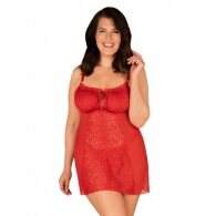 Obsessive Plus Size Blossmina Chemise with Thong