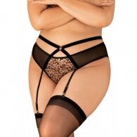 Obsessive Plus Size Allunes Open garter belt