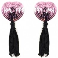 Καλύμματα Θηλών σε Σχήμα Καρδιάς με Πούλιες Ροζ Naughty Toys