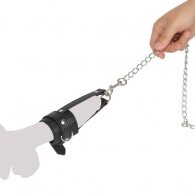 Δερμάτινο Κλουβί Πέους με Αλυσιδένιο Λουρί