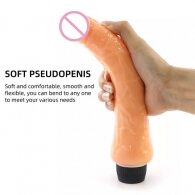 Λευκό πέος ρεαλιστικός δονητής με πολλαπλές εντάσεις δόνησης 18