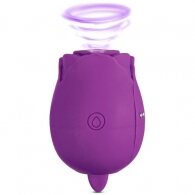 Purple Silicone Clitoral Rose Sucking Vibrator with Vibrating To