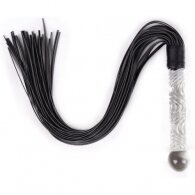 Naughty Toys Leather Flogger with glass dildo handle with ball T