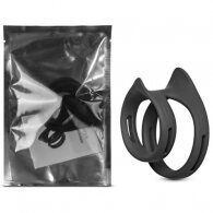 TOYBOY Silicone Dual Penis Rings Black