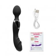10-Speed Double Ended silicone Wand Massager Black