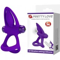 PRETTY LOVE VIBRATION shaft and testicles Ring Purple