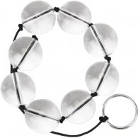 XLarge glass anal beads on string with pull O-Ring Ø 2.8 cm