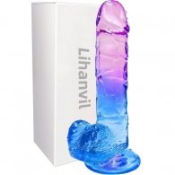 TOYBOY Ντίλντο με όρχεις σε Διαβαθμισμένο Μπλε Μωβ χρώμα