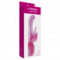 G Tongue Rabbit Vibrator Pink 14 cm
