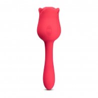 7-Function Red Color Silicone Clitoral Rose Sucking Massager wit