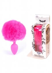Jewellery Silicon PLUG - Bunny Tail - Pink 6,5 εκ