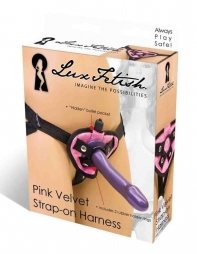 Lux Fetish Pink Velvet Strap-on Harness