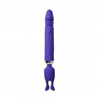 12-Speed Blue Thrusting Dildo with Clitoral Stimulator