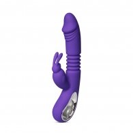 12-Speed Purple Color Silicone Thrusting Rabbit Vibrator with He
