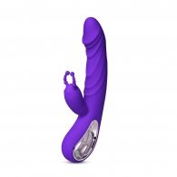 12-Speed Purple Color Silicone Rabbit Vibrator with Wiggling Fun
