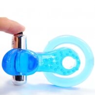 7-Function Tongue Vibrating Cock Ring in Blue Color