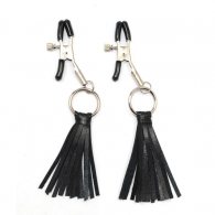 Nipple Clamps with Leather Cluster