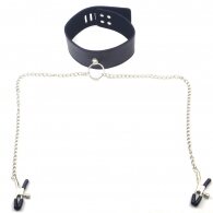 Black Collar with Nipple Clamps