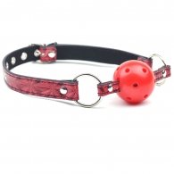 Red Color Embossed Ball Gag