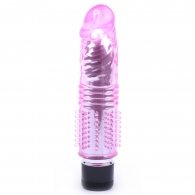 Multiple-Speed Pink Color Penis Vibrator with TPE Sleeve