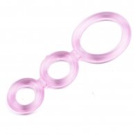 Clear Pink Triple Cock Rings