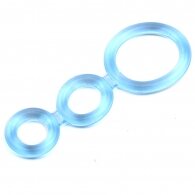 Clear Blue Triple Cock Rings