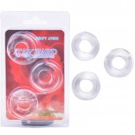 Clear Color  Triple Donuts Cockring Kit