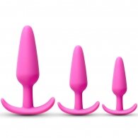 Pink Color Silicone Butt Plug Set