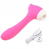 Pink Rechargeable Silicone Clitoral Stimulator 18.5 cm
