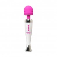 Pink and White 12-Speed Rechargeable Wand Massager