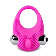 Pink Vibrating Cock Ring with Clitoral Stimulator 3 cm