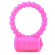 Beaded Pink Color Silicone Vibrating Cock Ring