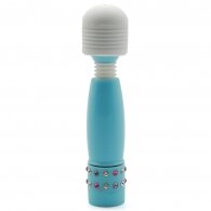 Blue Mini Wand Vibrator with Diamonds 11 cm