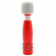 Red Color Mini Wand Vibrator with Diamonds