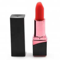10 Speeds Black Rechargeable Silicone Vibrating Lipstick 9.2 cm