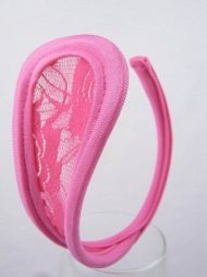 Ροζ γυναικείο c-string με δαντέλα