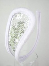 C String with sequins in white colour