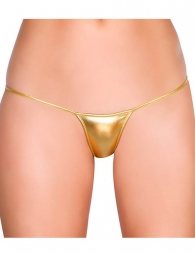 Plus Size Exotic Micro Shiny Golden G String Thongs