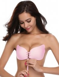 Strapless Self Adhesive Pink Silicone Invisible Push-up Bra