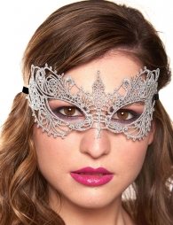 Glamorous Silver Lace Eye Mask