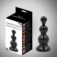 Rocket drill 3.2" Black Anal Plug / 8 cm