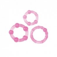Kit di 3 anelli fallici timeless stud (rosa)