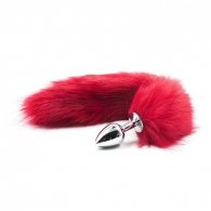 Long fox tail anal plug (red)