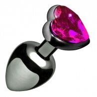 Heart jewel plug large (pink)