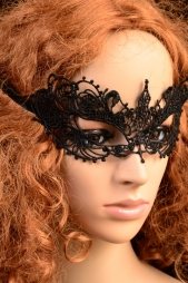 Black Lace Floral Eye Mask Venetian Masquerade Mask