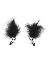 Black Feather Nipple Clips